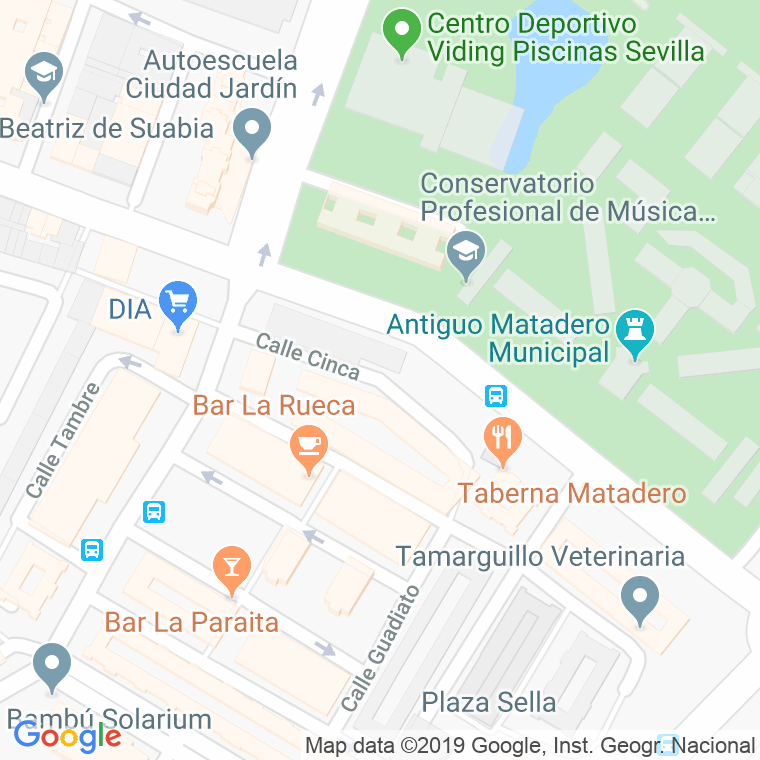 Código Postal calle Cinca en Sevilla