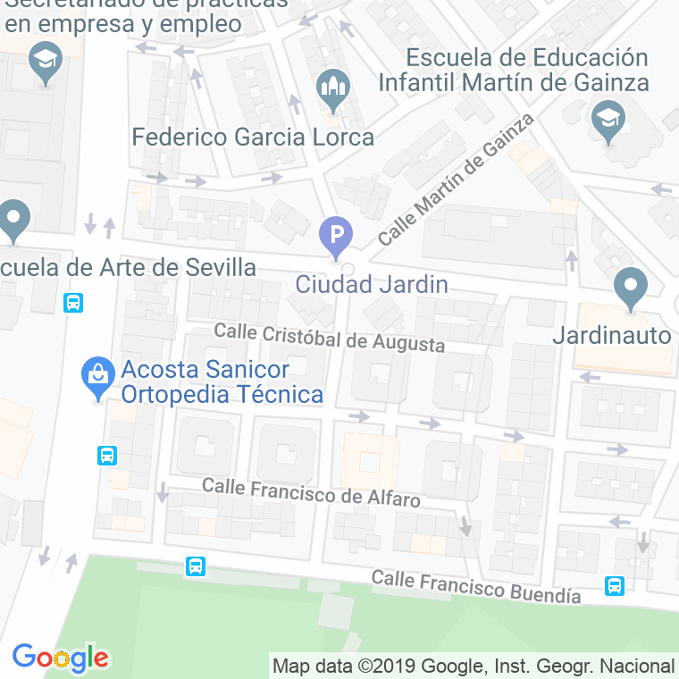 Código Postal calle Cristobal De Augusta en Sevilla