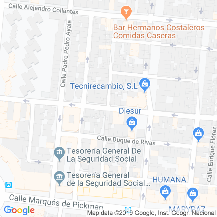 Código Postal calle Francisco Pacheco en Sevilla