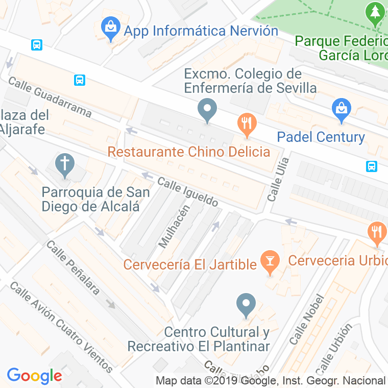 Código Postal calle Igueldo en Sevilla