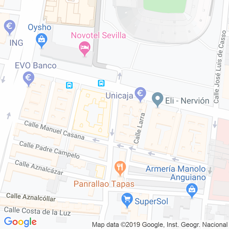 Código Postal calle Ventura De La Vega en Sevilla