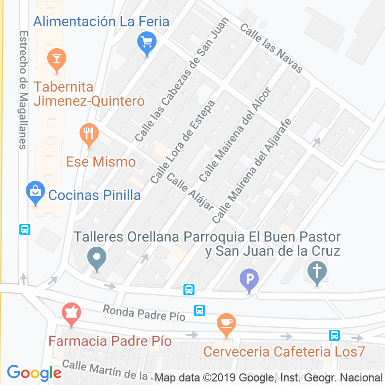 Código Postal calle Alajar en Sevilla