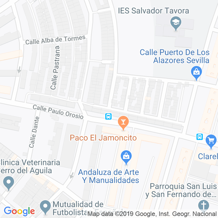 Código Postal calle Alonso De Cepeda en Sevilla