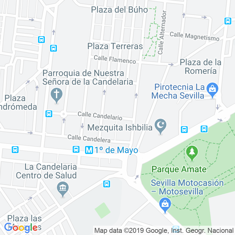 Código Postal calle Candelabro en Sevilla