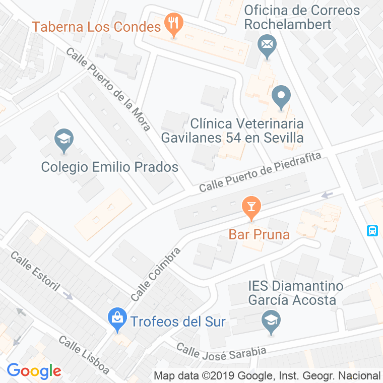Código Postal calle Puerto De Piedrafita en Sevilla