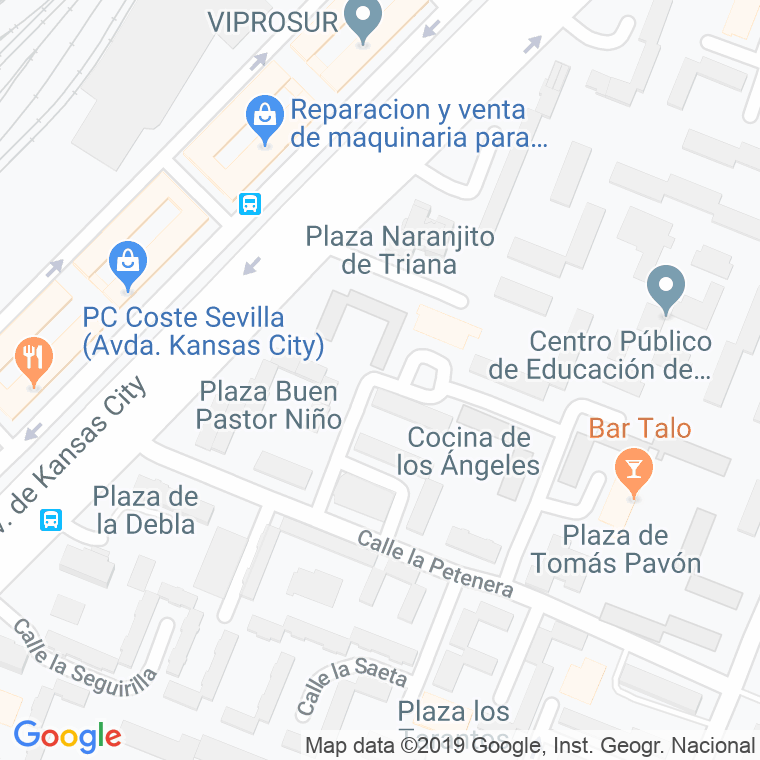Código Postal calle Cocina De Los Angeles en Sevilla
