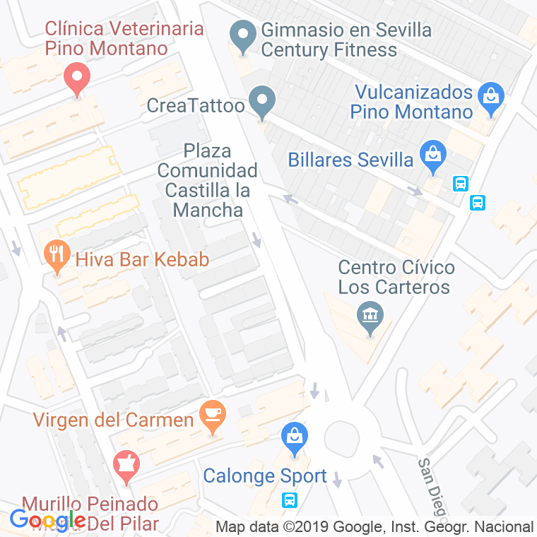 Código Postal calle Comunidad Castilla-leon en Sevilla
