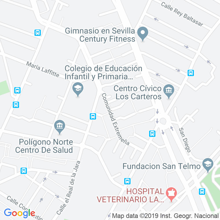 Código Postal calle Comunidad Extremeña en Sevilla