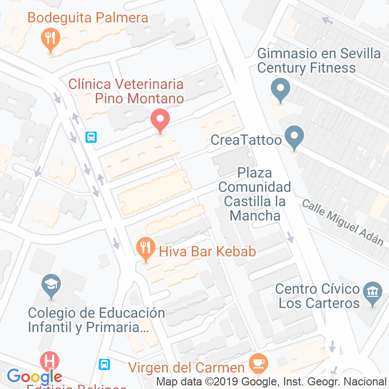 Código Postal calle Comunidad Valenciana en Sevilla