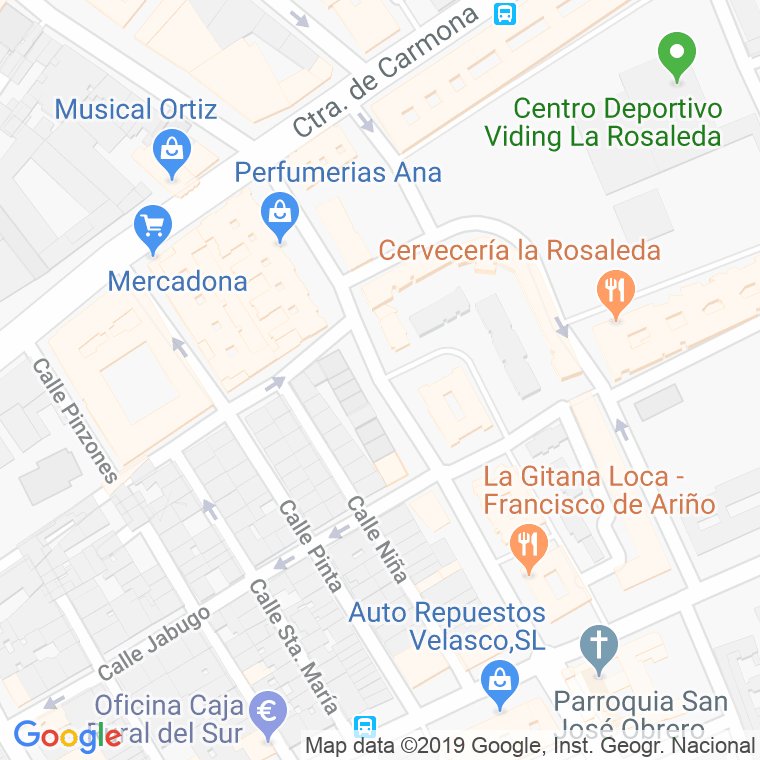 Código Postal calle Francisco De Ariño en Sevilla