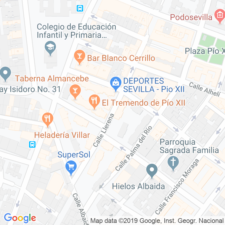 Código Postal calle Huerta Del Hierro, residencial en Sevilla