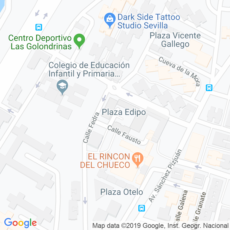Código Postal calle Edipo, plaza en Sevilla