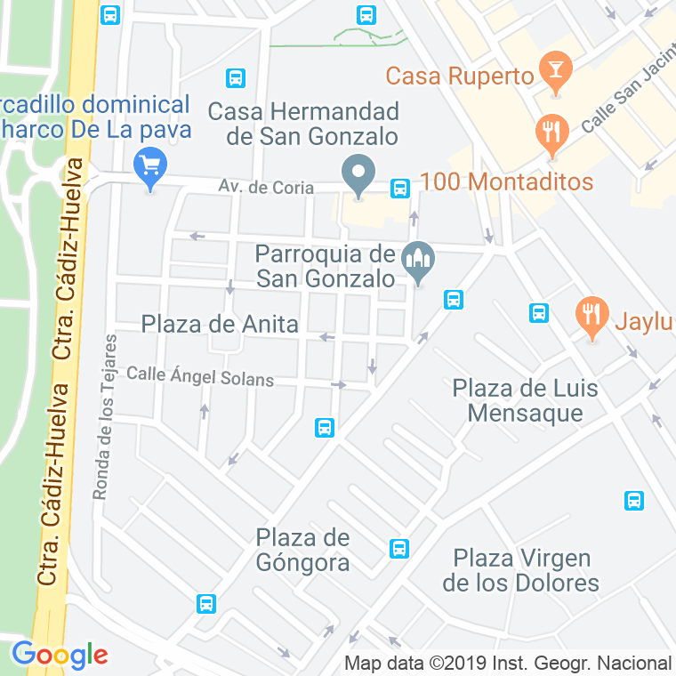 Código Postal calle Cristo Del Soberano Poder en Sevilla