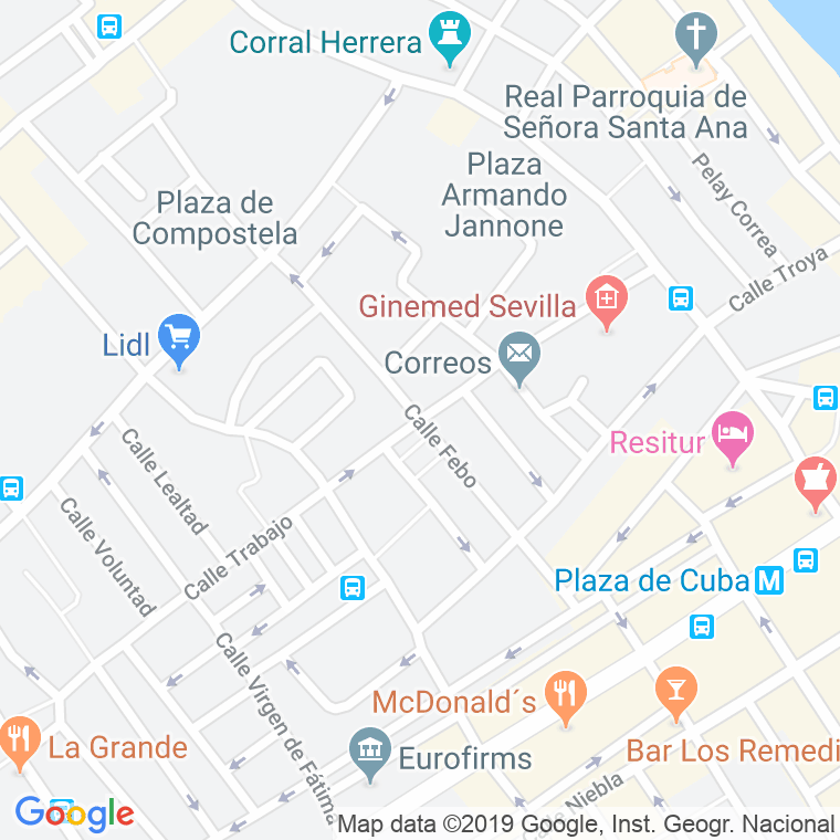 Código Postal calle Febo en Sevilla