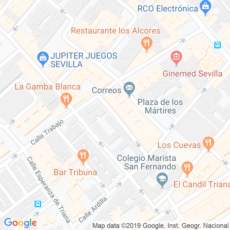 Código Postal calle Gabriela Sanchez Aranda en Sevilla
