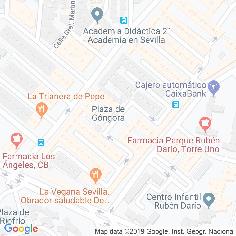 Código Postal calle Gongora, plaza en Sevilla