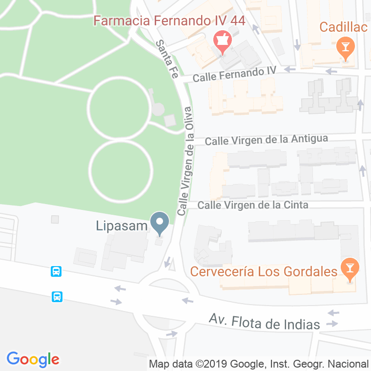 Código Postal calle Virgen De La Oliva en Sevilla