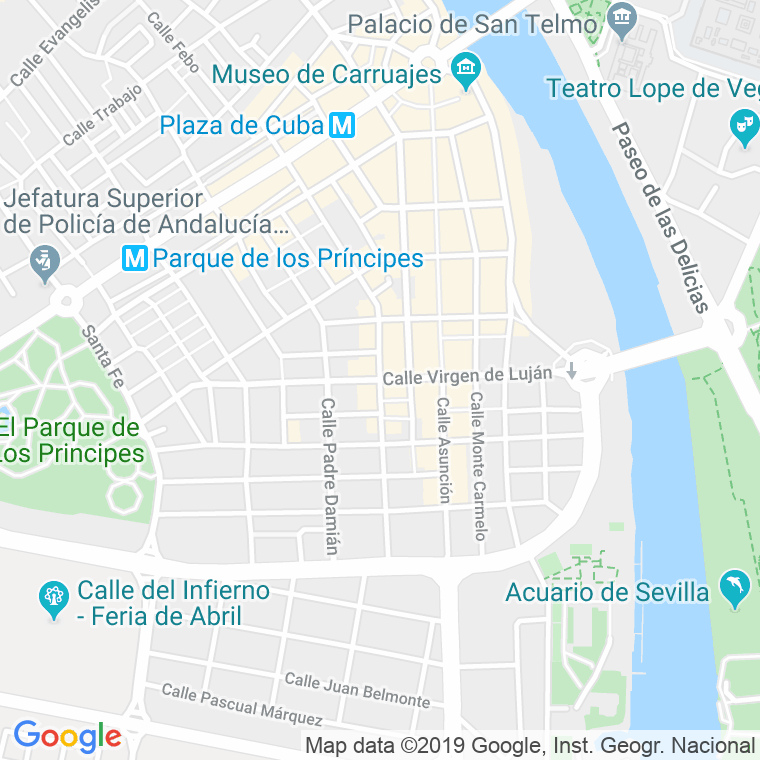 Código Postal calle Virgen De Lujan en Sevilla
