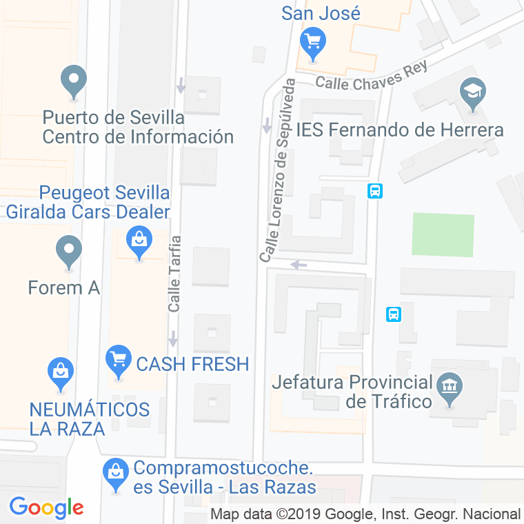 Código Postal calle Claudio Boutelou en Sevilla