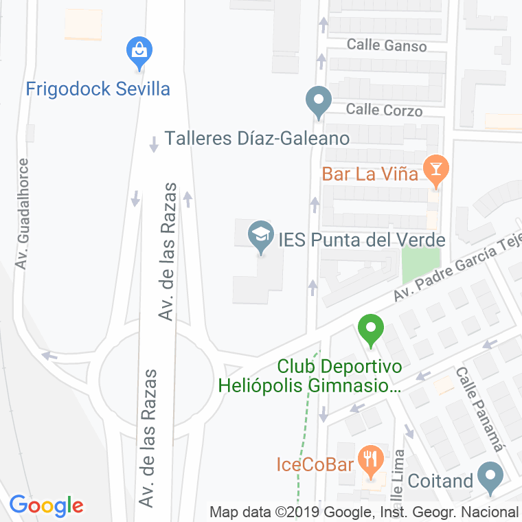 Código Postal calle Instituto Barrio Nuevo en Sevilla