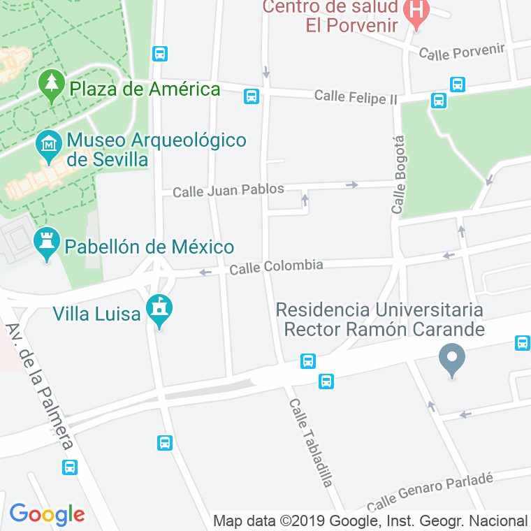 Código Postal calle Colombia en Sevilla