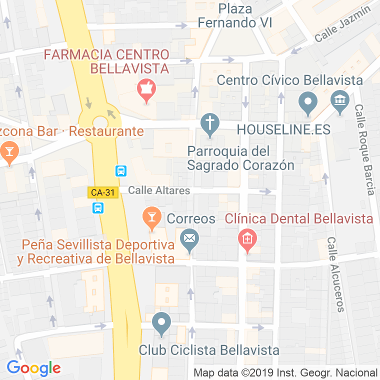 Código Postal calle Altares en Sevilla