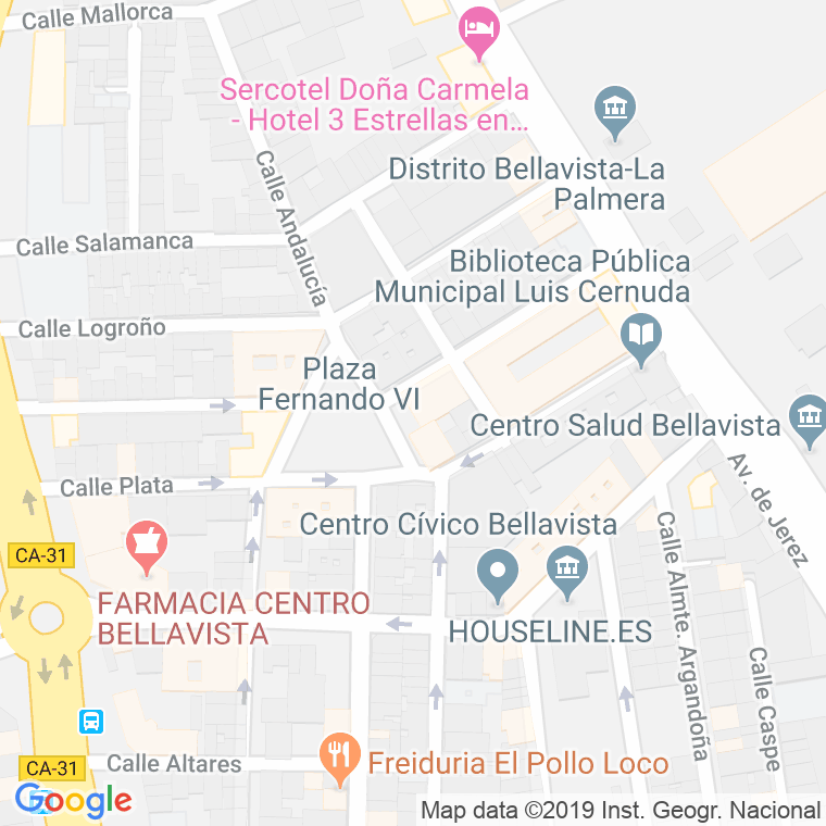 Código Postal calle Barriada Bellavista en Sevilla