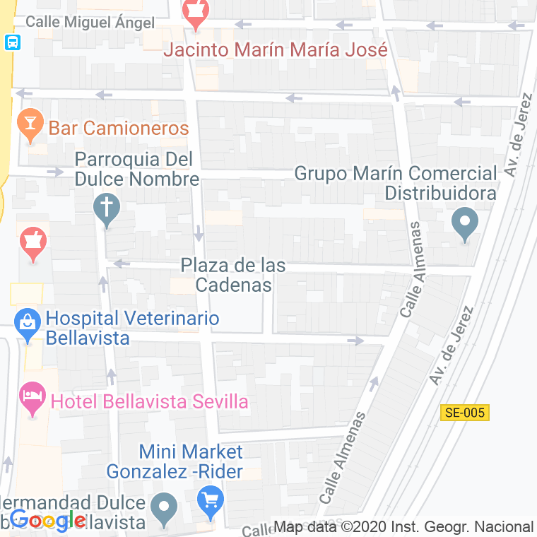 Código Postal calle Cadenas, plaza en Sevilla