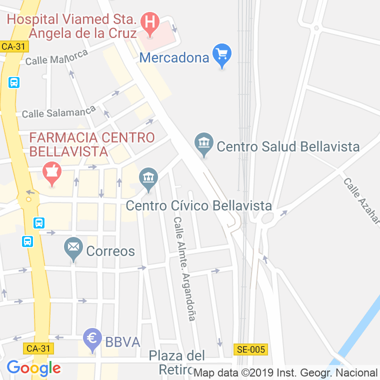 Código Postal calle Caspe en Sevilla