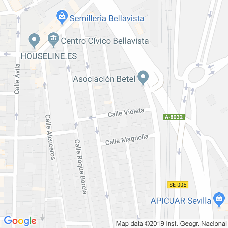 Código Postal calle Violeta en Sevilla