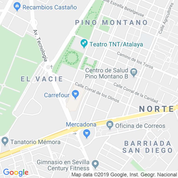 Código Postal calle Corral De Los Olmos en Sevilla