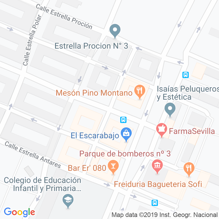 Código Postal calle Estrella Mira en Sevilla