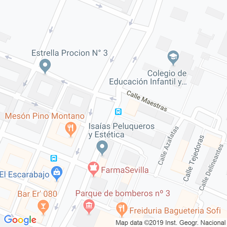 Código Postal calle Zurcidoras en Sevilla