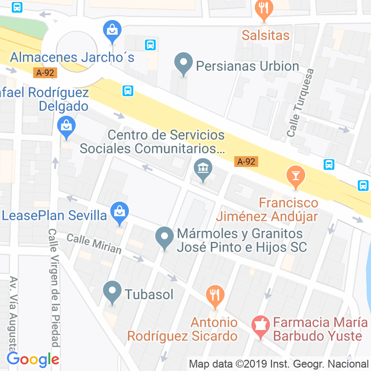 Código Postal calle Mitra en Sevilla