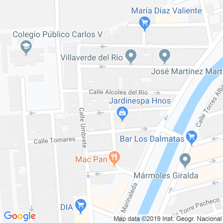 Código Postal calle Molares, Los en Sevilla