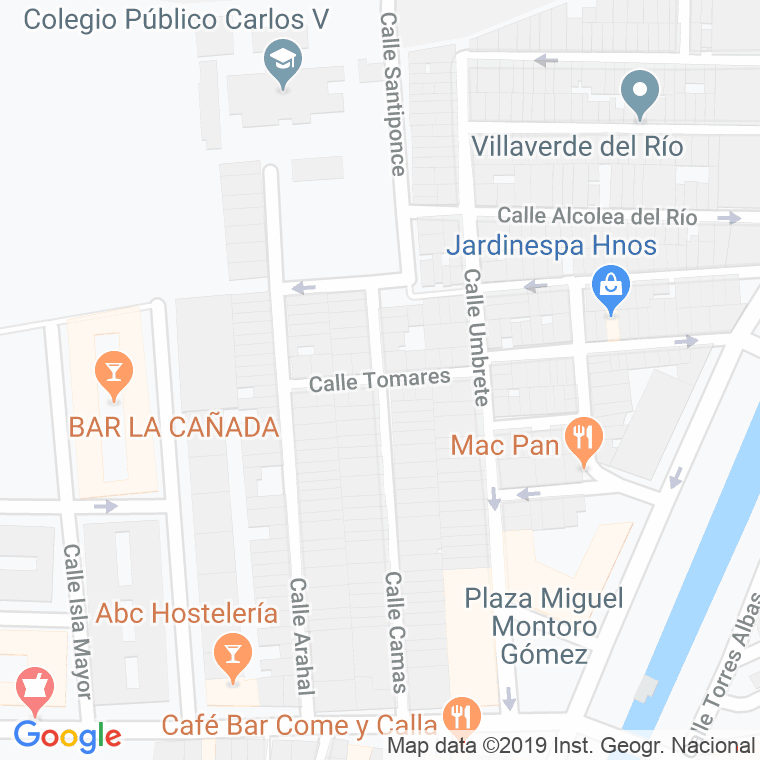 Código Postal calle Tomares en Sevilla