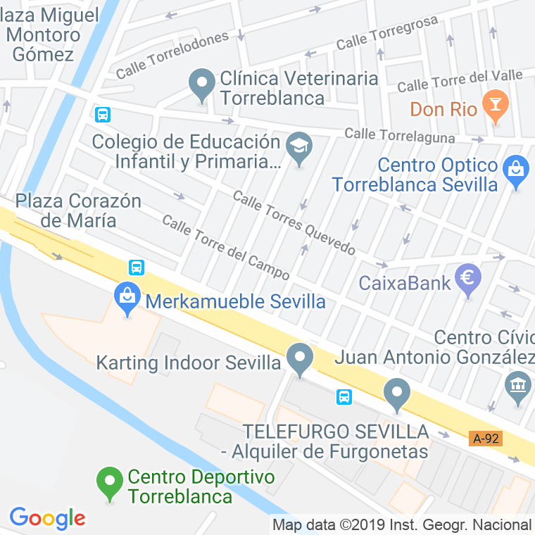 Código Postal calle Torre Del Campo en Sevilla