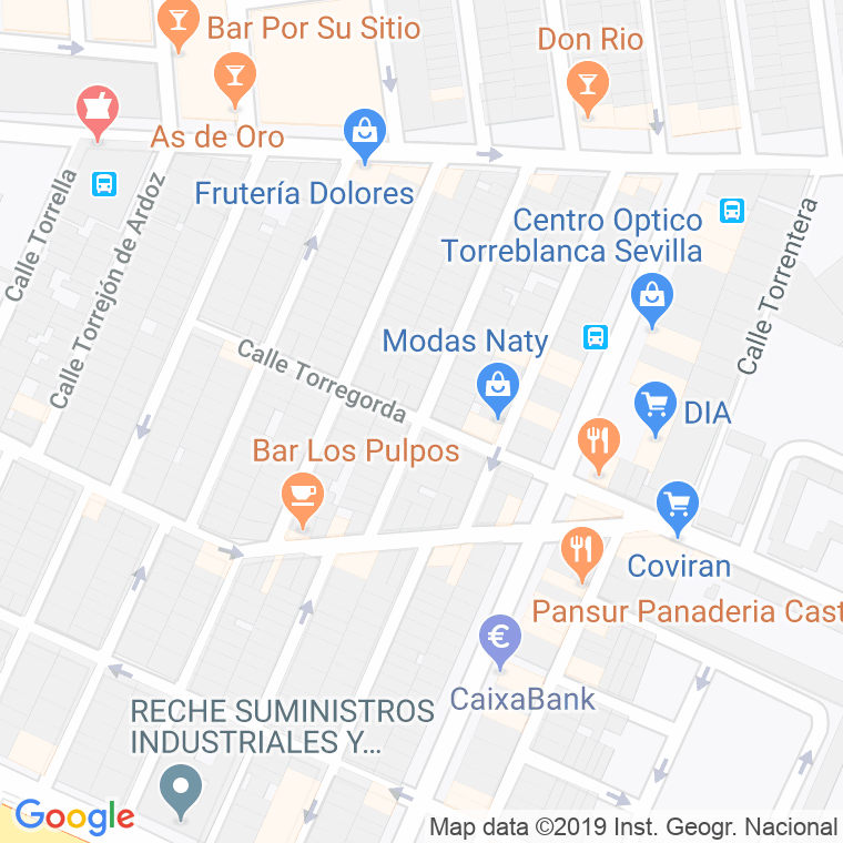Código Postal calle Torregorda en Sevilla
