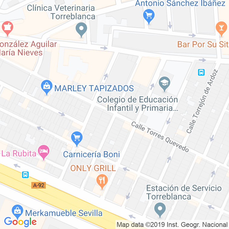 Código Postal calle Torreperogil en Sevilla
