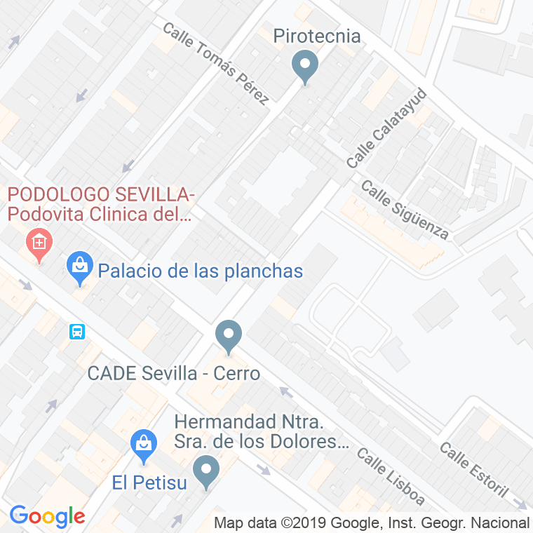 Código Postal calle Francisco Cabrera Iglesias en Sevilla