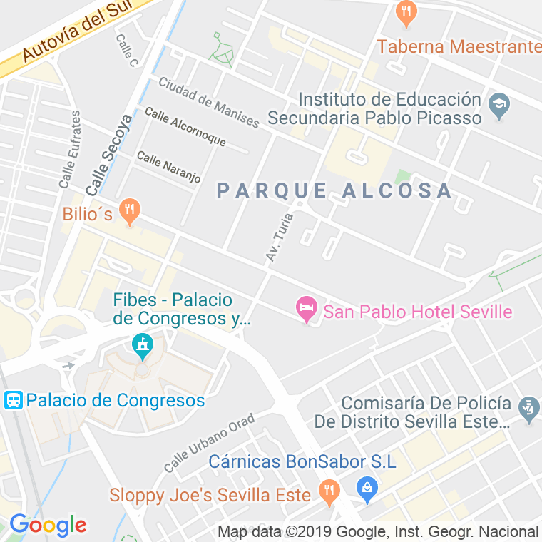 Código Postal calle Almendralejo en Sevilla