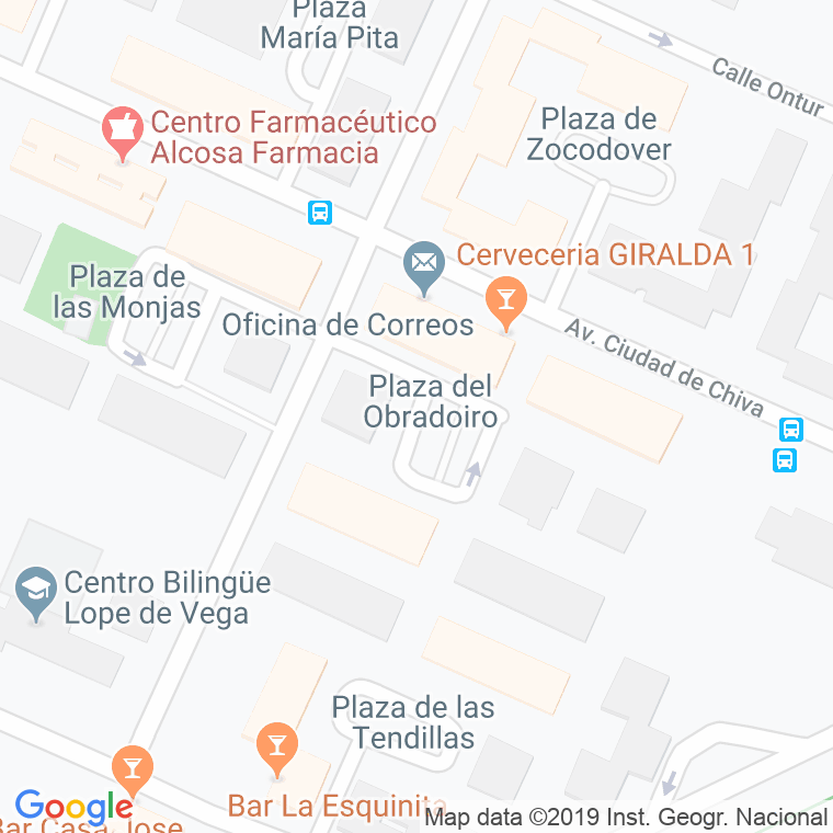 Código Postal calle Obradoiro, plaza en Sevilla