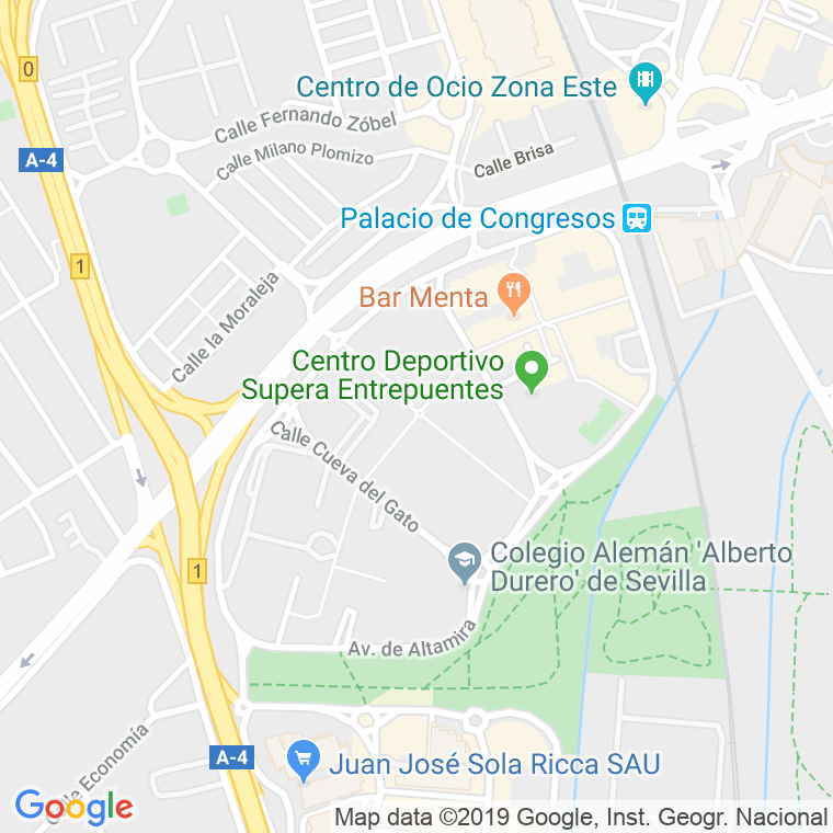 Código Postal calle Cueva De Menga en Sevilla
