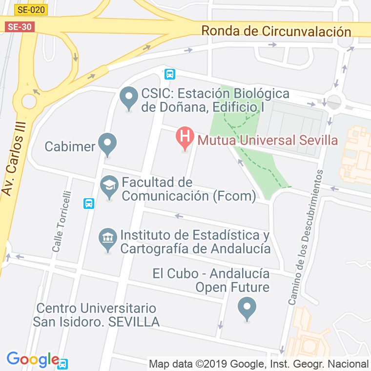 Código Postal calle Pitagoras en Sevilla