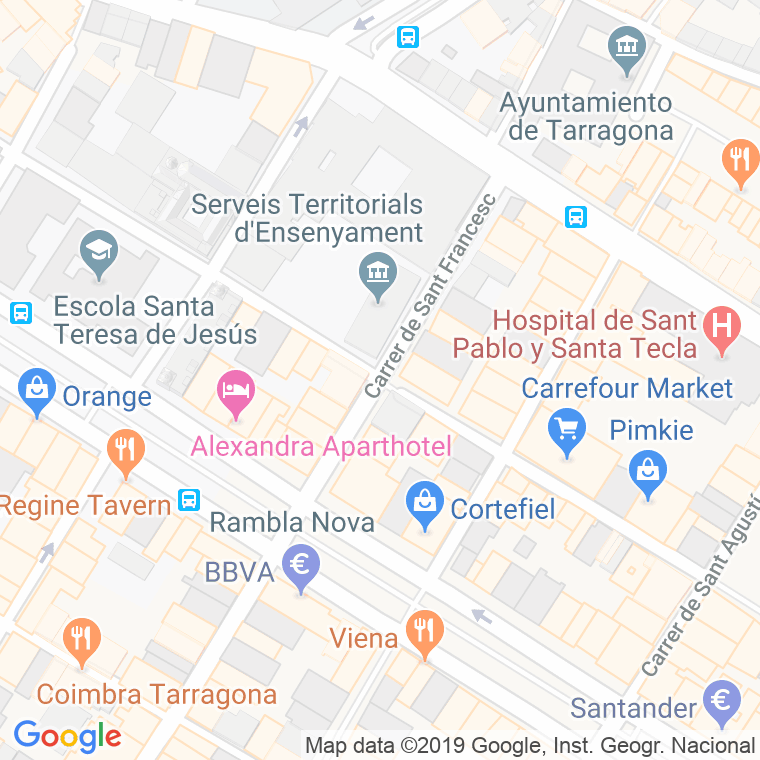Código Postal calle Sant Francesc   (Impares Del 1 Al Final)  (Pares Del 2 Al Final) en Tarragona