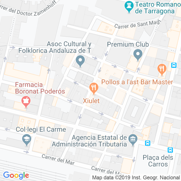 Código Postal calle Nou De Sant Oleguer en Tarragona
