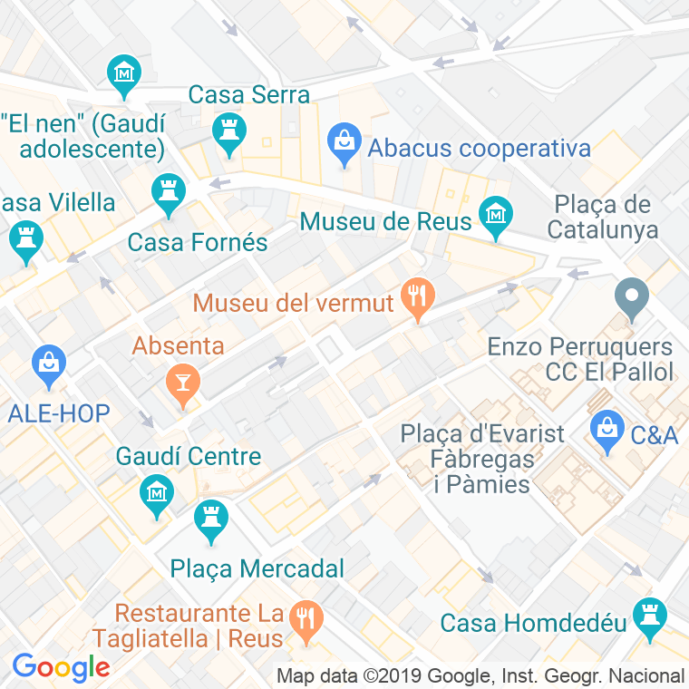 Código Postal calle Farinera, plaça en Reus