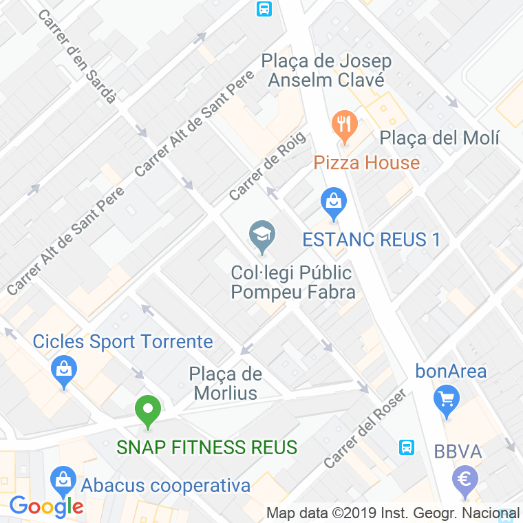 Código Postal calle Pompeu Fabra, plaça en Reus