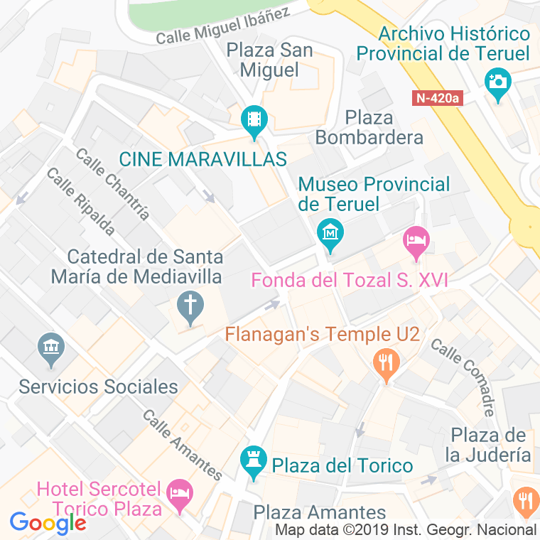 Código Postal calle Fray Anselmo Polanco, plaza en Teruel