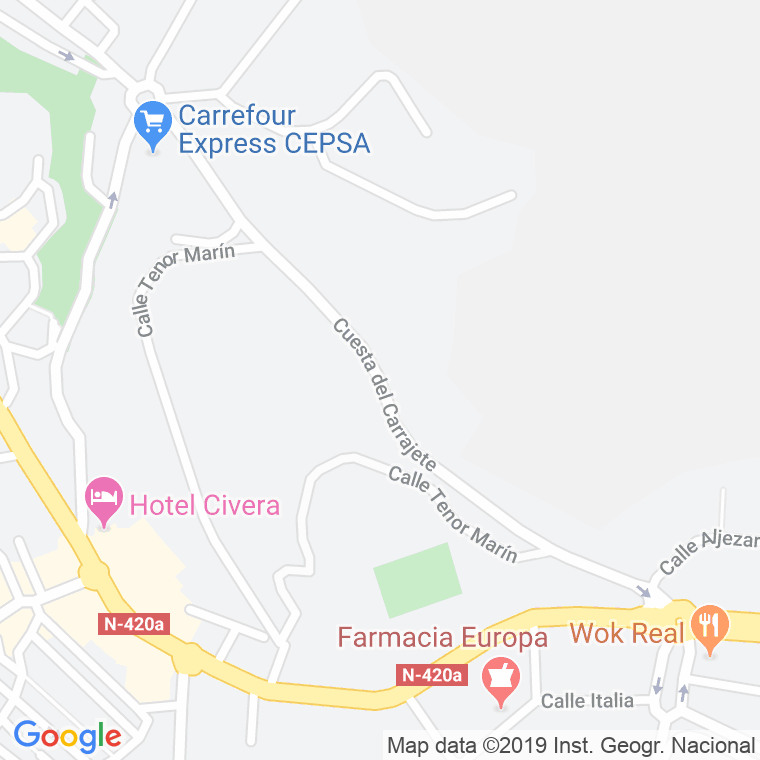 Código Postal calle Carrajete, cuesta en Teruel